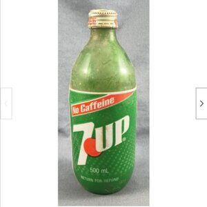 7up Pop Soda Soft Drink Green Glass Stubby Bottle 500 ml French English Canada